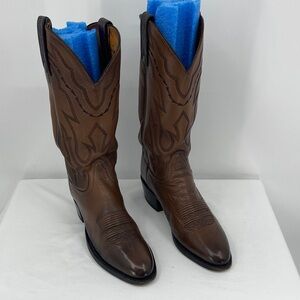 LUCCHESE SIZE 8.5 D Men's Brown Leather Western Cowboy Boots